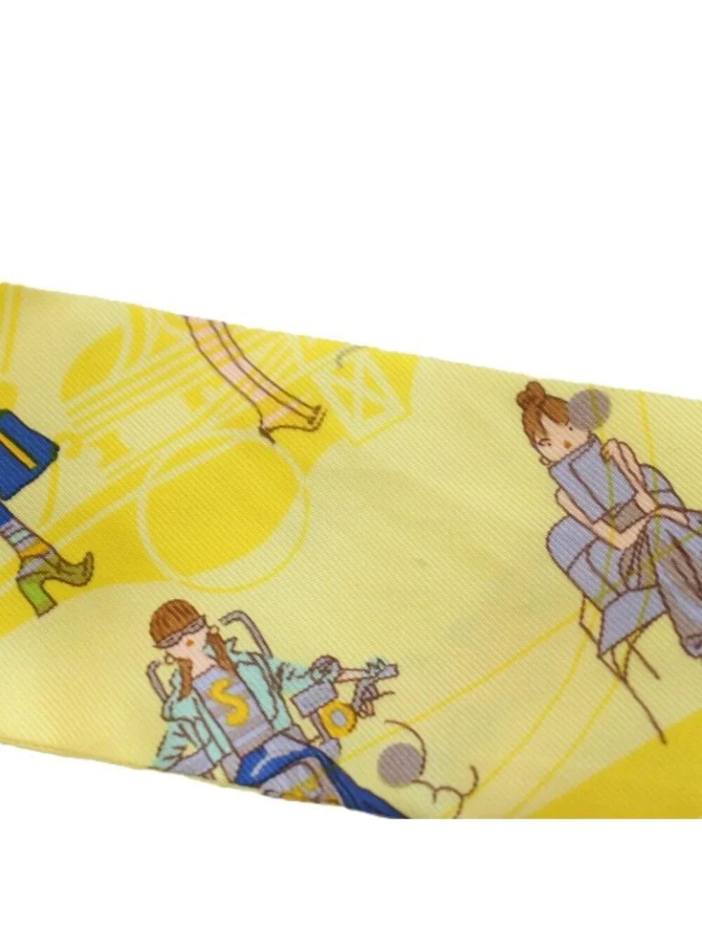 Hermes Twilly Exlibris Parisienne Silk Yellow Scarf - Picture 8 of 10